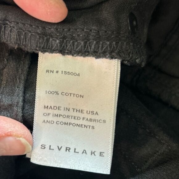 SLVRLAKE London Shadow Ridge Destructed Straight High Rise Jeans, Size 24 - Picture 12 of 16